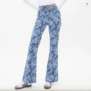 NWT Gap X LoveShackFancy High Rise Floral Flare Jeans Women Size 28
